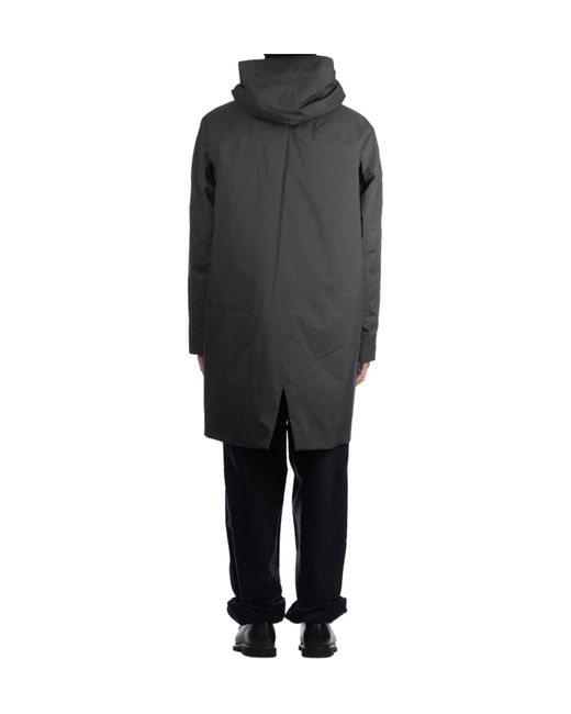 Veilance Gray Hooded Utility Coat for men