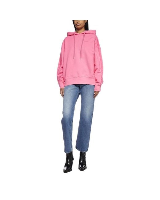 Ambush Pink Stitched Edge Drawstring Hoodie