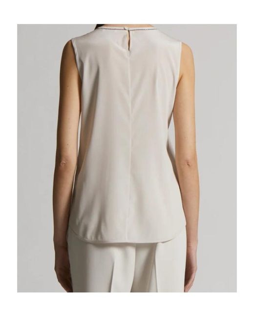 Peserico Multicolor Embellished Sleeveless Top