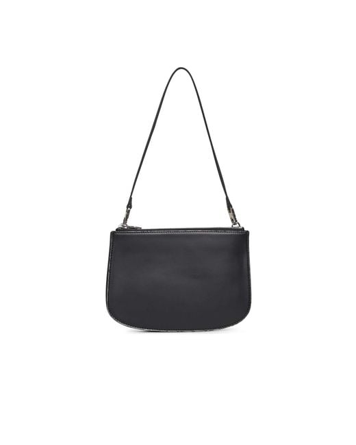 DIESEL Black Logo Detailed Zipped Shoulder Bag