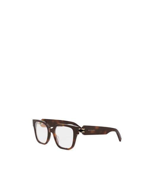 BVLGARI White Bulgari Square Frame Glasses