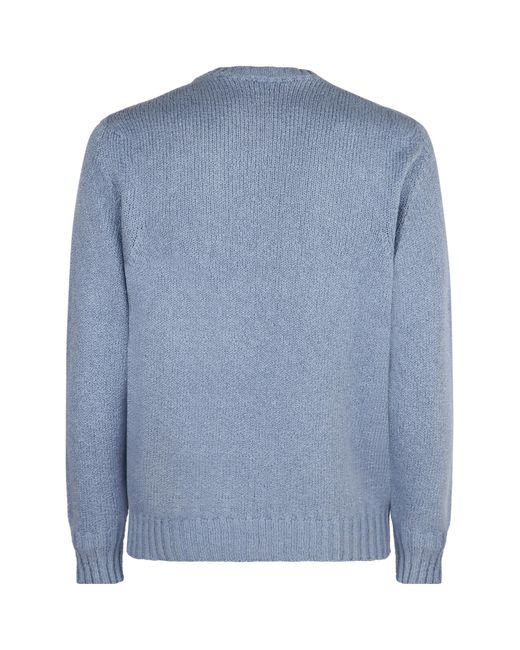 Drumohr Blue Cotton Pullover for men