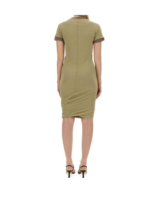 Sportmax Green Ruched Detail Memo Midi Dress