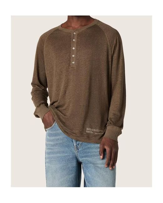 Golden Goose Deluxe Brand Brown Henley Sweater for men