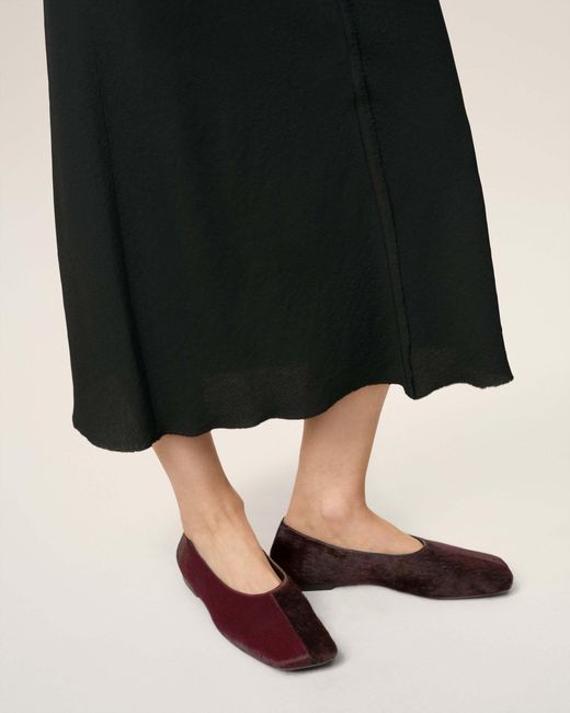 AMI Brown Two-Tone Leather Ballet Flats