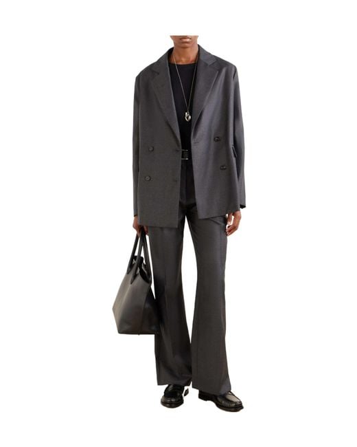 Loulou de Saison Black Donau Double-Breasted Wool Blazer