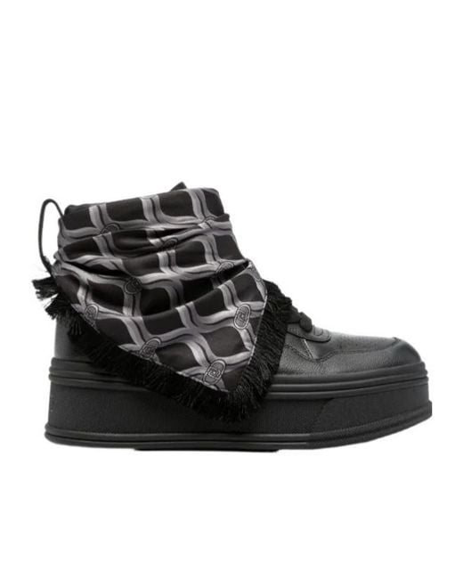 Liu Jo Black Selma Scarf-Detail Sneakers