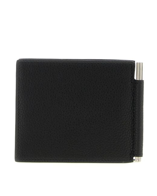 Tom Ford Black Logo Printed Money-Clip Wallet for men