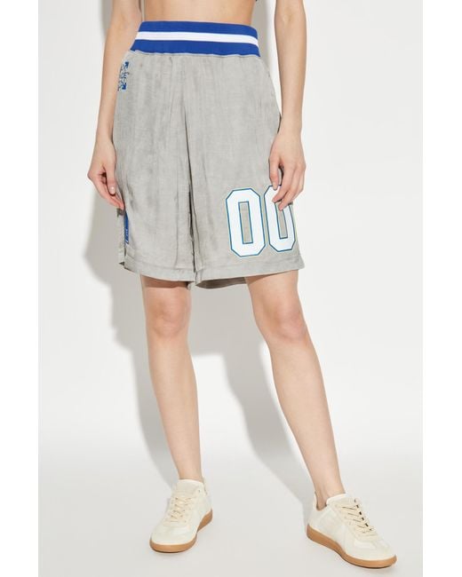 Off-White c/o Virgil Abloh Blue Logo Printed Shorts