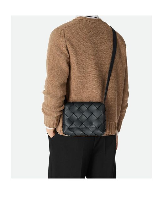 Bottega Veneta Black Diago Crossbody Bag for men