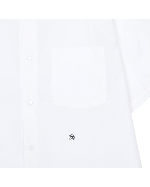 Nanamica White Short-Sleeved Lapel Shirt for men