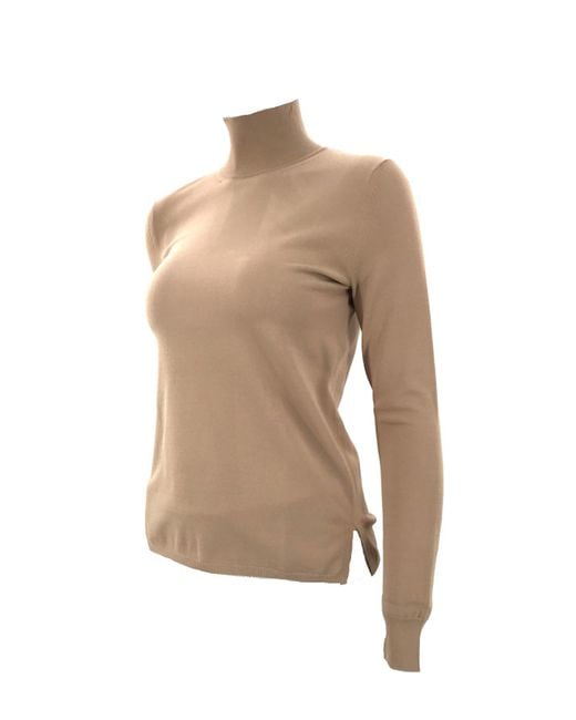 Max Mara Brown Funnel-Neck Sweater