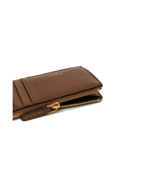 Mulberry Brown Zip Card Wallet