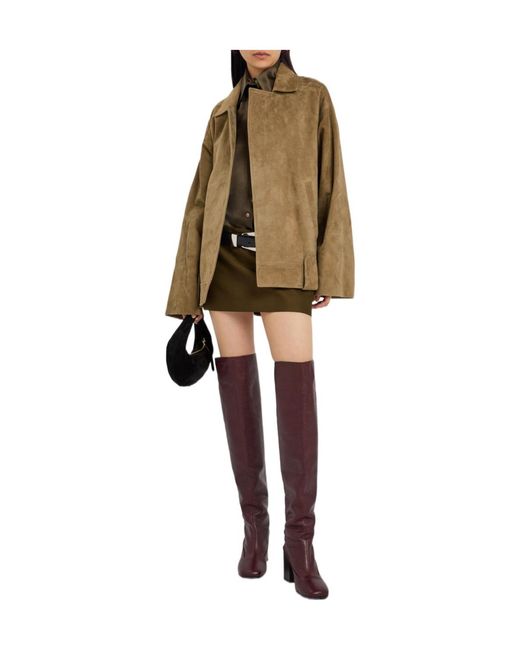 Khaite Natural Belted Suede Jacket