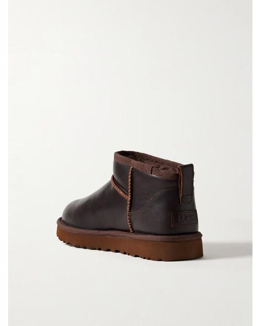 Ugg Brown Mini Leather Ankle Boots