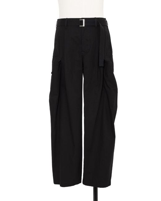 Sacai Black Belted Trousers for men