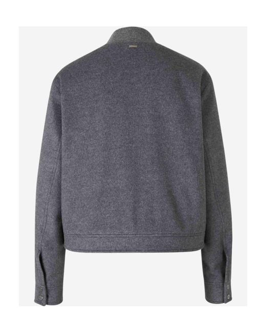 Herno Gray Long-Sleeved Short Coat
