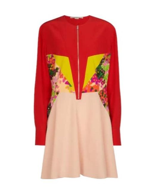 Stella McCartney Red Printed Silk Minidress