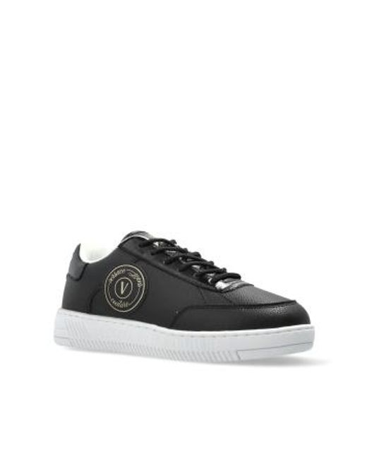 Versace Jeans Black Couture Logo Printed Low-Top Sneakers