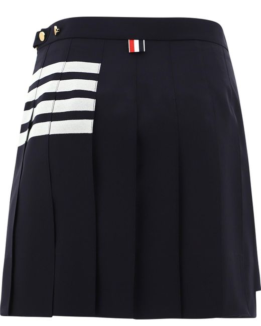 Thom Browne Blue 4-Bar Pleated Miniskirt