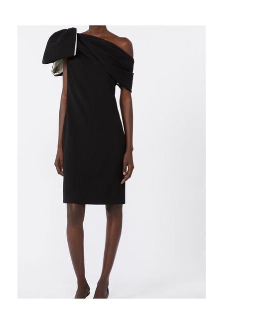Max Mara Black Pianoforte Baldi Bow Detailed Mini Dress