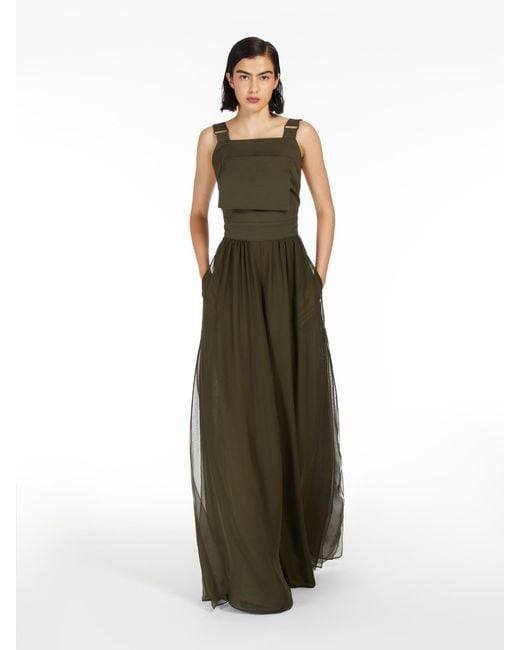 Max Mara Green Argenta Panelled Jumpsuit