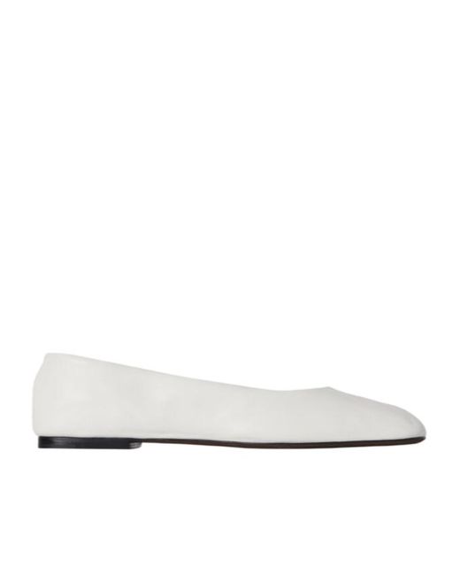 The Row White Square Ballet Flat
