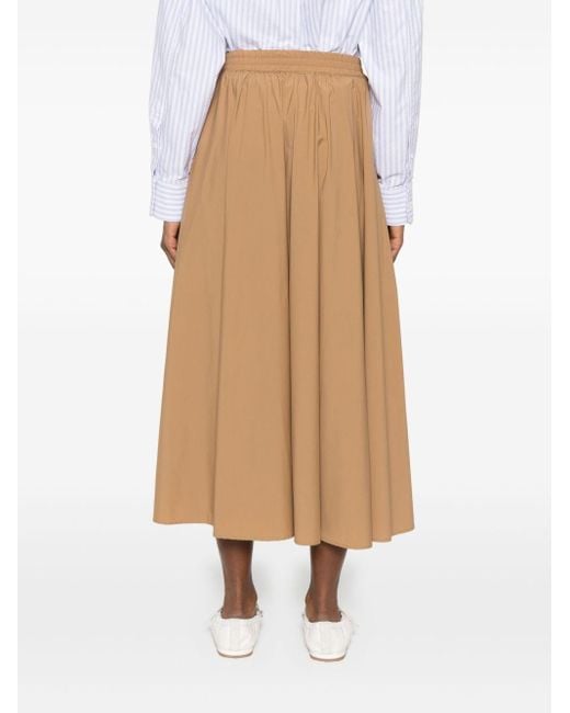 Herno Natural Drawstring Pleat Detailed Skirt