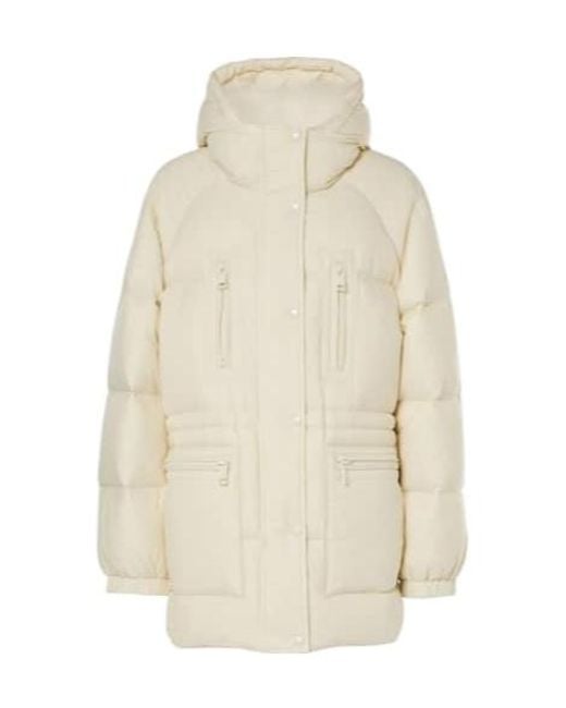 Yves Salomon White Shearling-Trimmed Down Jacket