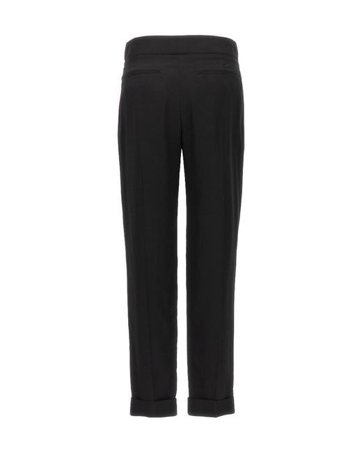 Tom Ford Black Metal Bar Detailed Straight-Leg Pants