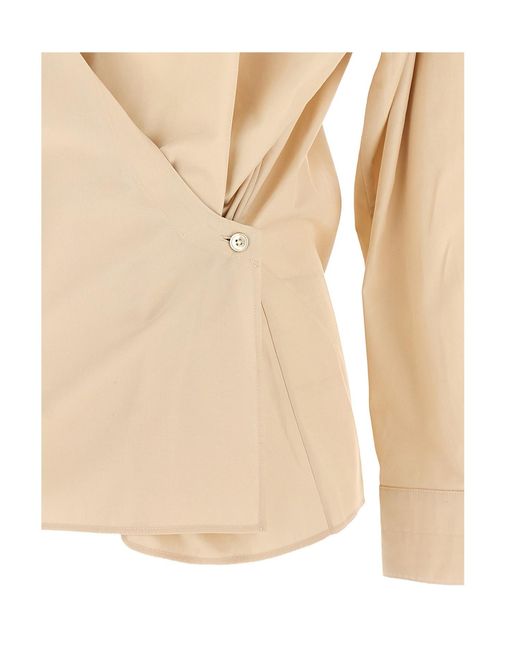 Lemaire Natural Twisted Long Sleeved Shirt