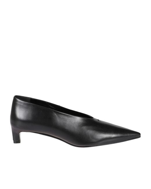 Jil Sander Black Pointed-Toe Leather Pumps