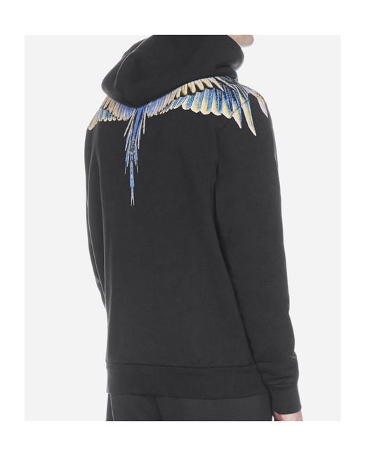 Marcelo Burlon Black Wings Print Hoodie for men