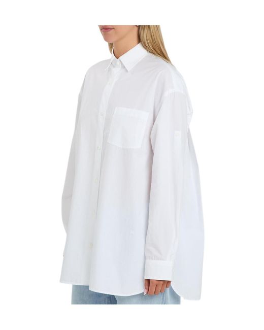 Agolde White Solid-Colour Cotton-Poplin Shirt