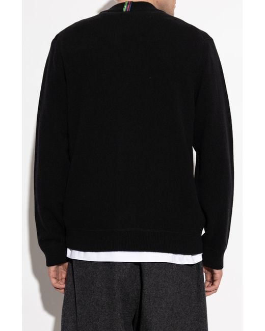 Paul Smith Black Merino-Wool Cardigan for men