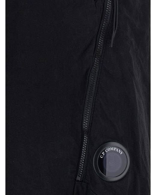 C P Company Black Cargo Casual Trousers for men