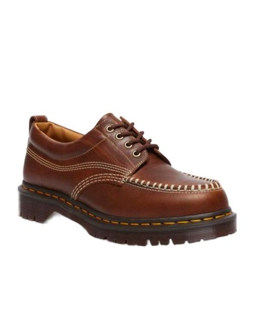 Dr. Martens Brown Lowell Leather Moc Toe Shoes for men