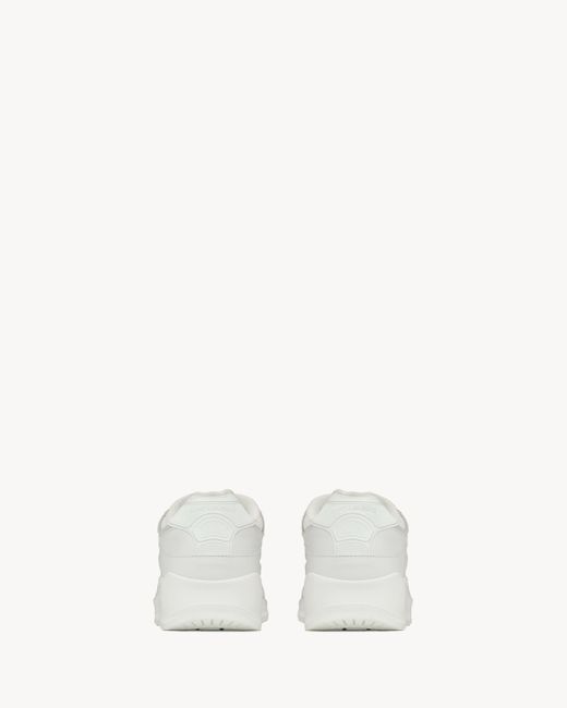 Saint Laurent White Bump Lace-Up Sneakers for men