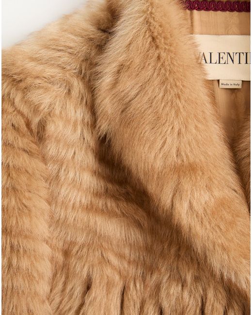 Valentino Brown Concealed Front Fastened Long-Sleeved Coat