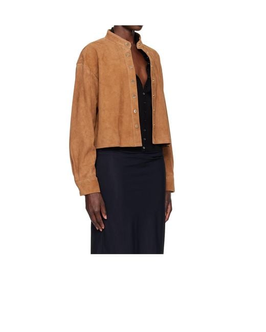 Nour Hammour Blue Long-Sleeve Jacket With A Stand-Up Collar