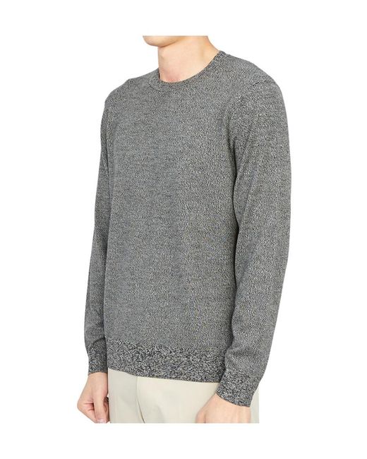 Theory Gray Crew Neck Pullover Jumper for men