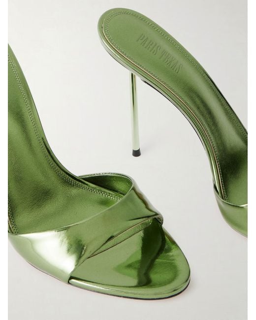 Paris Texas Green Patent-Leather Mules