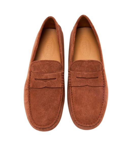 Tod's Brown Round Toe Loafers for men