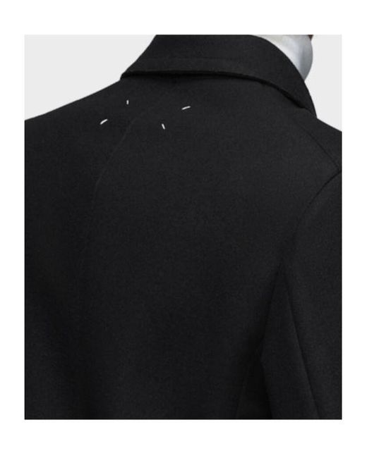 Maison Margiela Black Long Sleeved Double-Breasted Coat for men