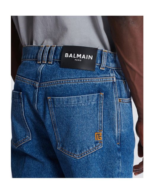 Balmain Blue Regular-Fit Straight Jeans for men