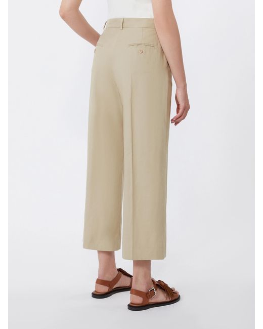 Weekend by Maxmara Natural Cotton And Linen Canvas Trousers