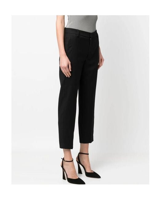Dondup Black Straight Leg Tailored Pants