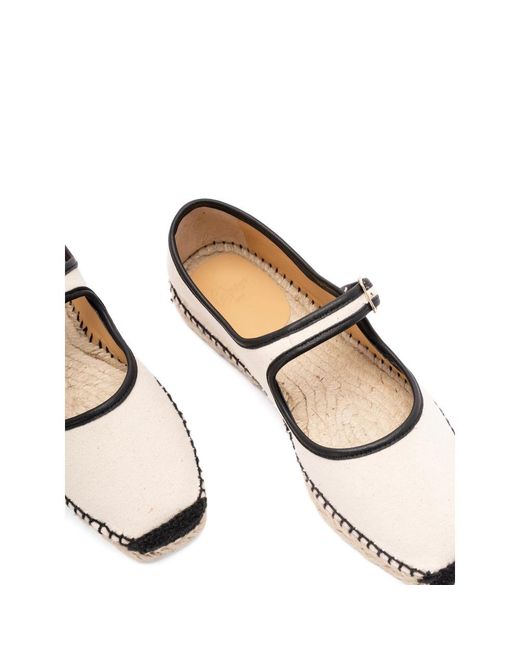 Castaner Natural Flat Straw Shoes