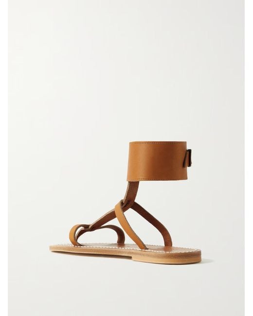 K. Jacques Brown Solid Leather Sandals