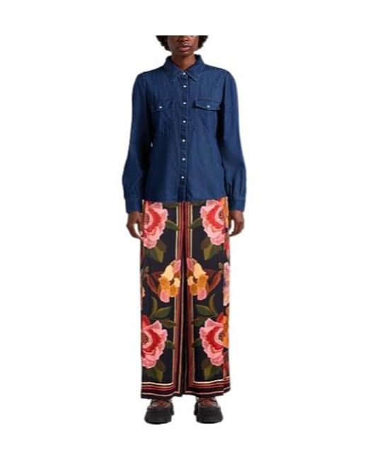 Farm Rio Red Wide-Leg Trousers